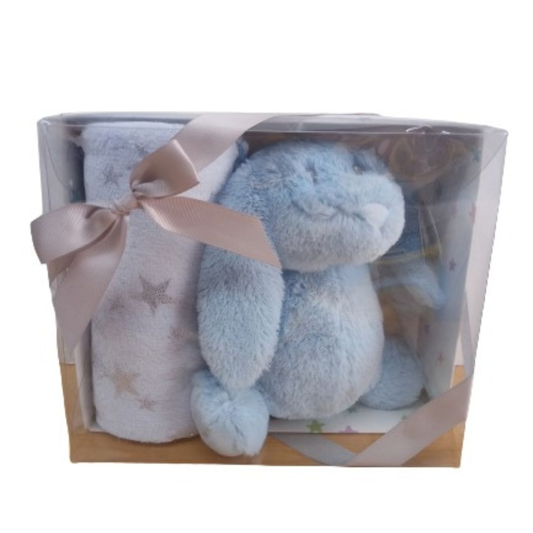 Set mantita con peluche azul