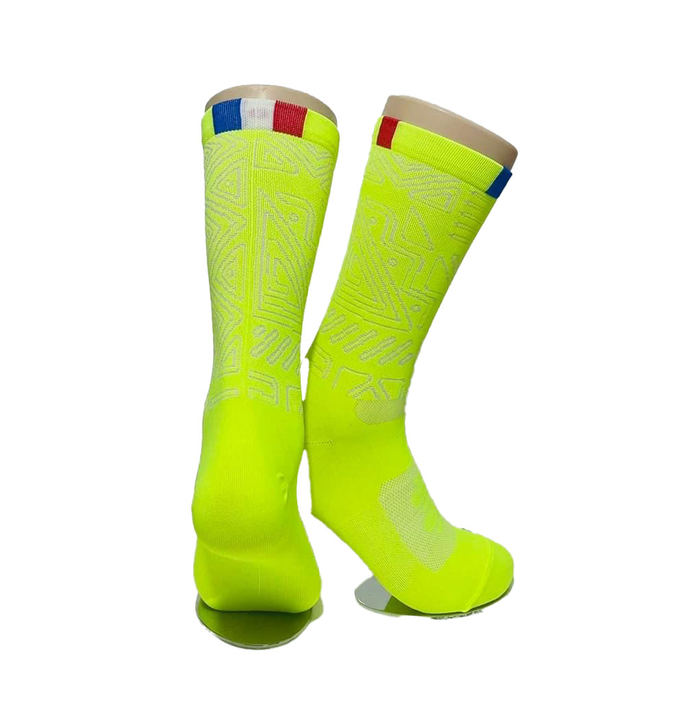 Calcetín bicicleta amarillo Francia