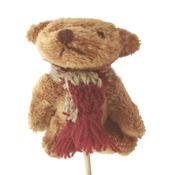 miniatura PINCHO PALO PELUCHE MINI OSITO OSO BUFANDA ROJA