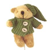 miniatura PINCHO PAÑO PELUCHE OSITO OSO ABRIGO GORRO VERDE
