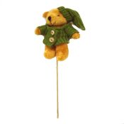 miniatura Pincho Paño Peluche Osito Oso Abrigo gorro verde