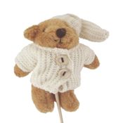 miniatura PINCHO PAÑO PELUCHE OSITO OSO ABRIGO GORRO BLANCO