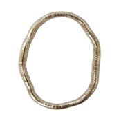 miniatura Bisutería pulsera flexible rígida rodio plateado.