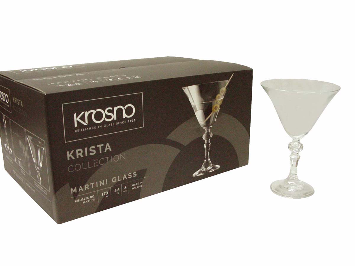 Krista Martini Glass Copas Cristal Transparente Cóctel 6 x 170ml 1