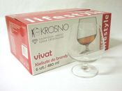 miniatura LOTE 6 COPAS VASO COÑAC BRANDY REDOND ANCHA VIVAT LIFESTYLE KROSNO 480ML