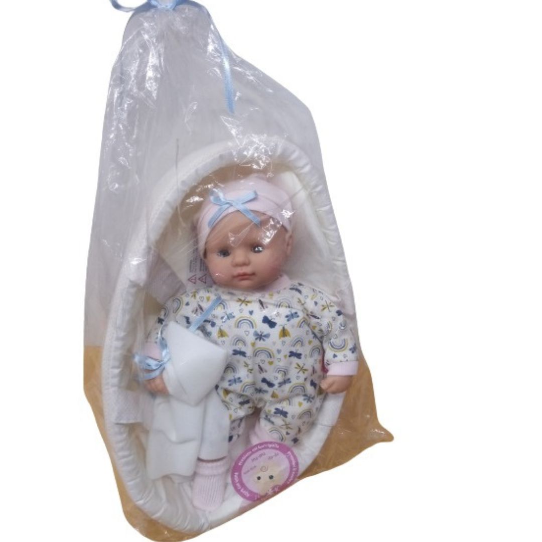 Muñeca en Cesto con sonidos