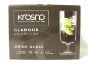 miniatura LOTE 6 COPAS VASOS RECTO CRISTAL GLAMOUR COLLECTION DRINK GLASS 450 ML