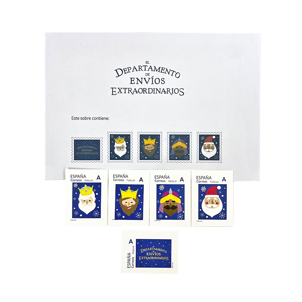 sellos exclusivos Envíos Extraordinarios: sello de Correos de Melchor, Gaspar y Baltasar