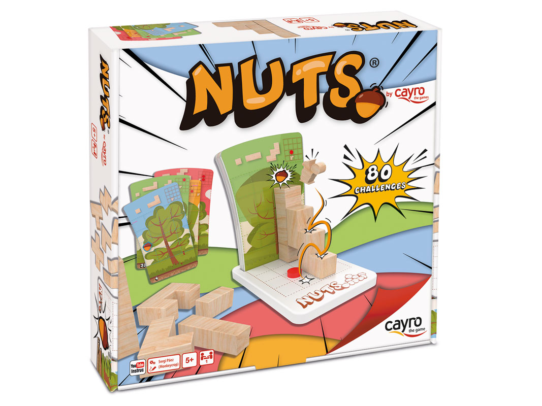 CAJA BLANCA CON IMAGENES DE UNA ARDILLA, JUEGO NUTS