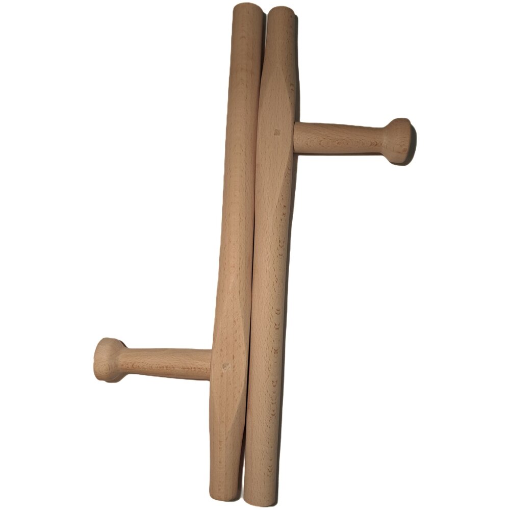 Tonfa madera de haya artesanal para Karate y Kobudo - Pareja