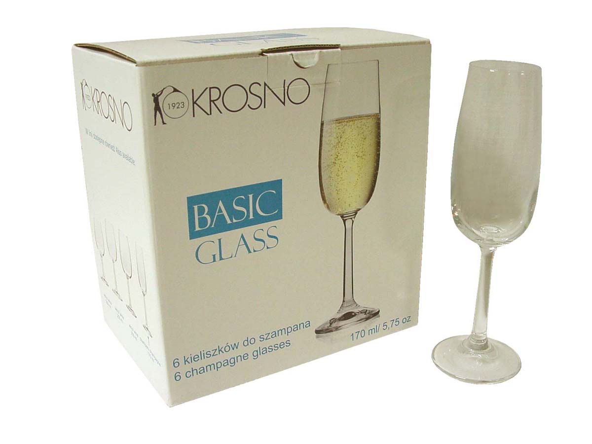 LOTE 6 COPAS CRISTAL CHAMPAN CHAMPAGNE PURE BASIC 170ML KROSNO