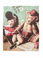 miniatura CUADRO LIENZO CANVAS MADERA INFANTIL OSITOS JUGUETES TAMBOR