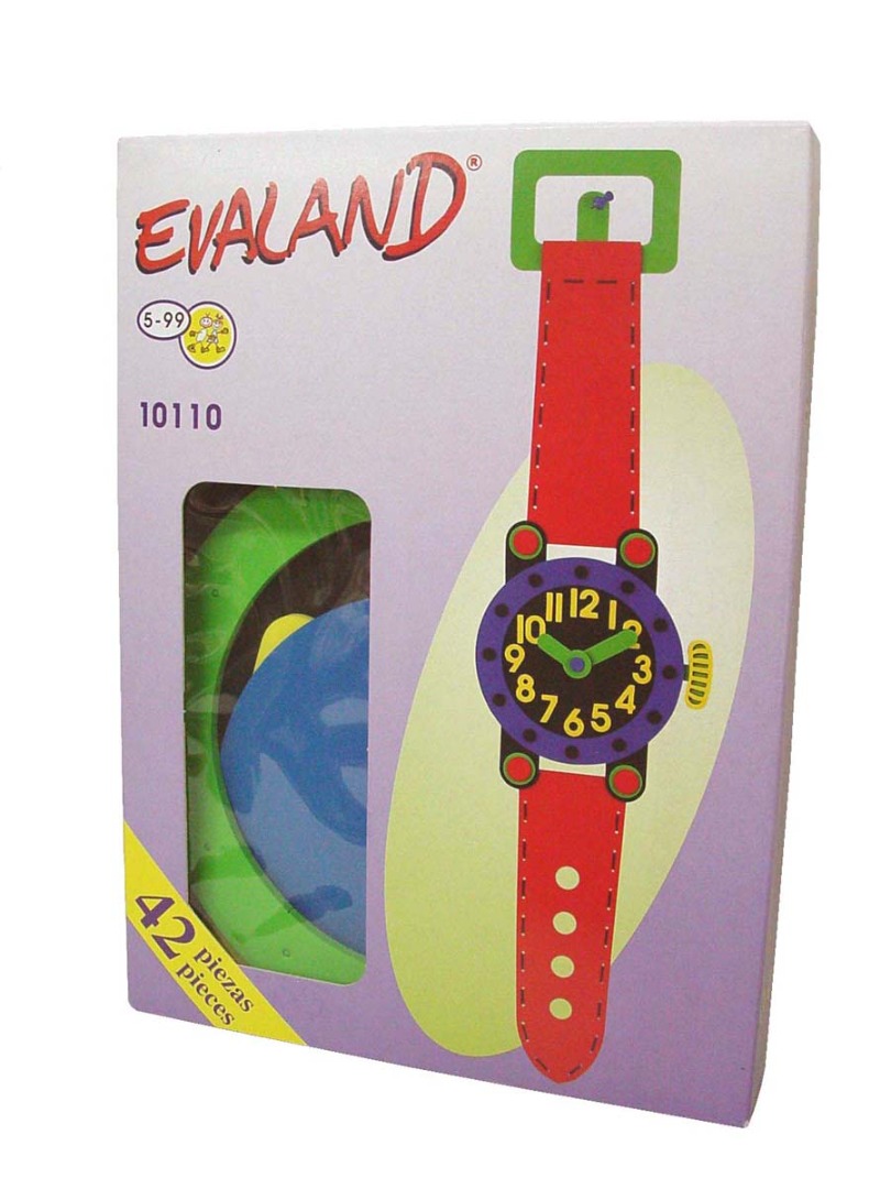 JUEGO PUZZLE GOMA EVA COLORES RELOJ EVALAND INFANTIL