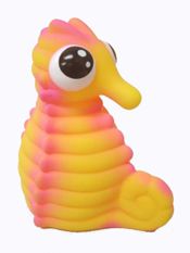 miniatura MUÑECO INFANTIL GOMA FLEXIBLE SILBIDO FLOTADOR AGUA BAÑO CABALLITO MAR