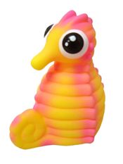 miniatura MUÑECO INFANTIL GOMA FLEXIBLE SILBIDO FLOTADOR AGUA BAÑO CABALLITO MAR