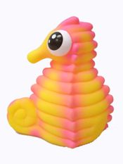 miniatura MUÑECO INFANTIL GOMA FLEXIBLE SILBIDO FLOTADOR AGUA BAÑO CABALLITO MAR