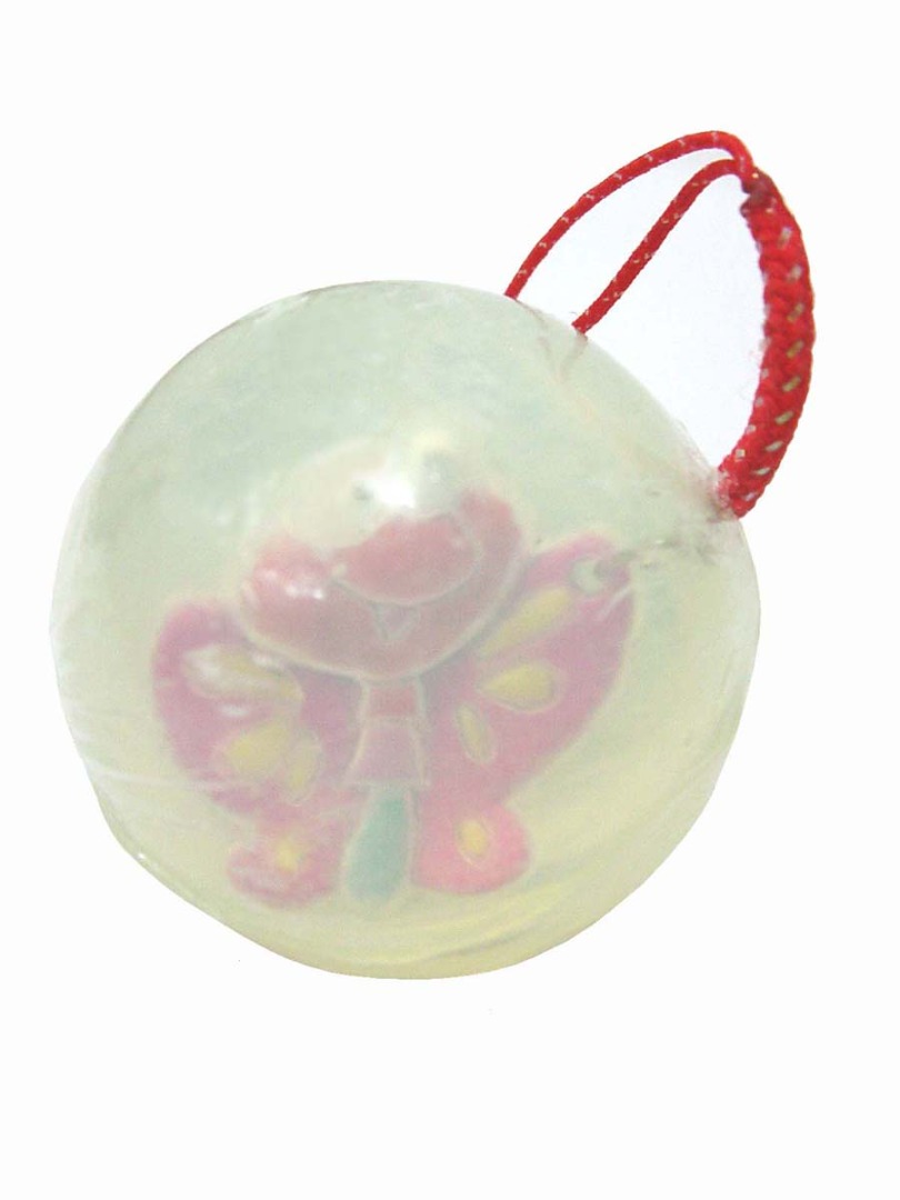 PASTILLA JABON INFANTIL JUVENIL BOLA TRANSPARENTE MUÑECO COLGANTE MARIPOSA