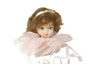 miniatura FIGURA MUÑECA CABEZA CERAMICA HUECA TUL ROSA