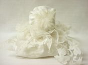 miniatura FIGURA MUÑECA CABEZA CERAMICA HUECA PUNTILLA BLANCO