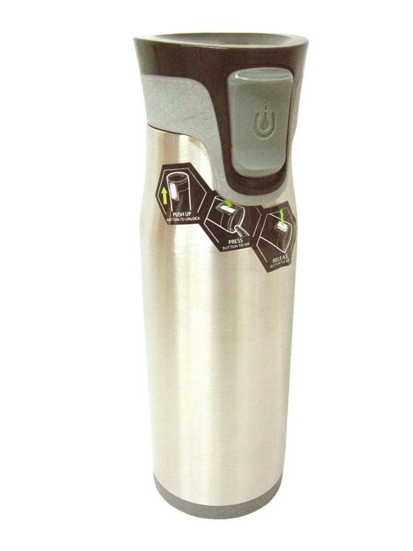 CONTIGO CANTIMPLORA TERMO BOTELLA LIQUIDOS DEPORTIVA ARIA 600ML ACERO INOXIDABLE GRIS