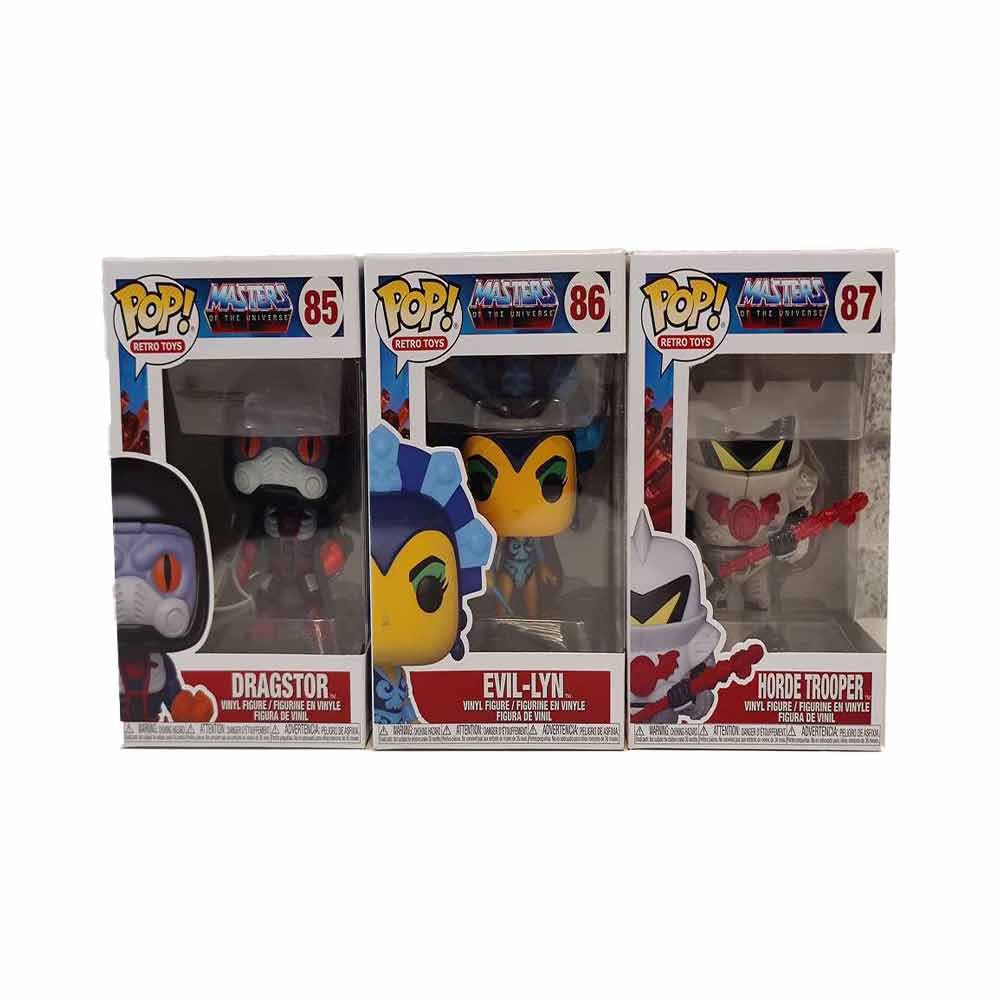 Pack 3 Funko POP! - Masters of the Universe - Dragstor 85, Evil-Lyn 86 y Horde Trooper 87