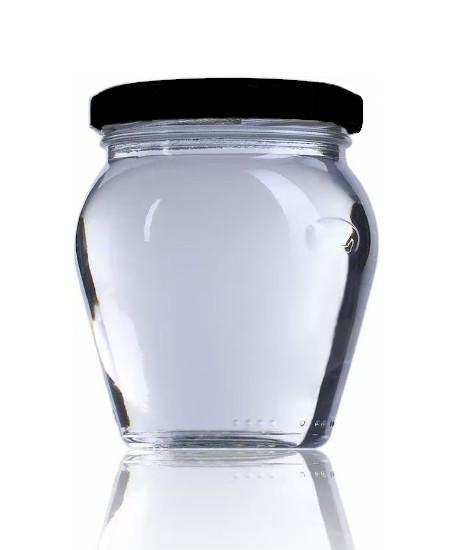 Tarros de vidrio de 300 ml Anfora tapa negra - Caja 15 unidades