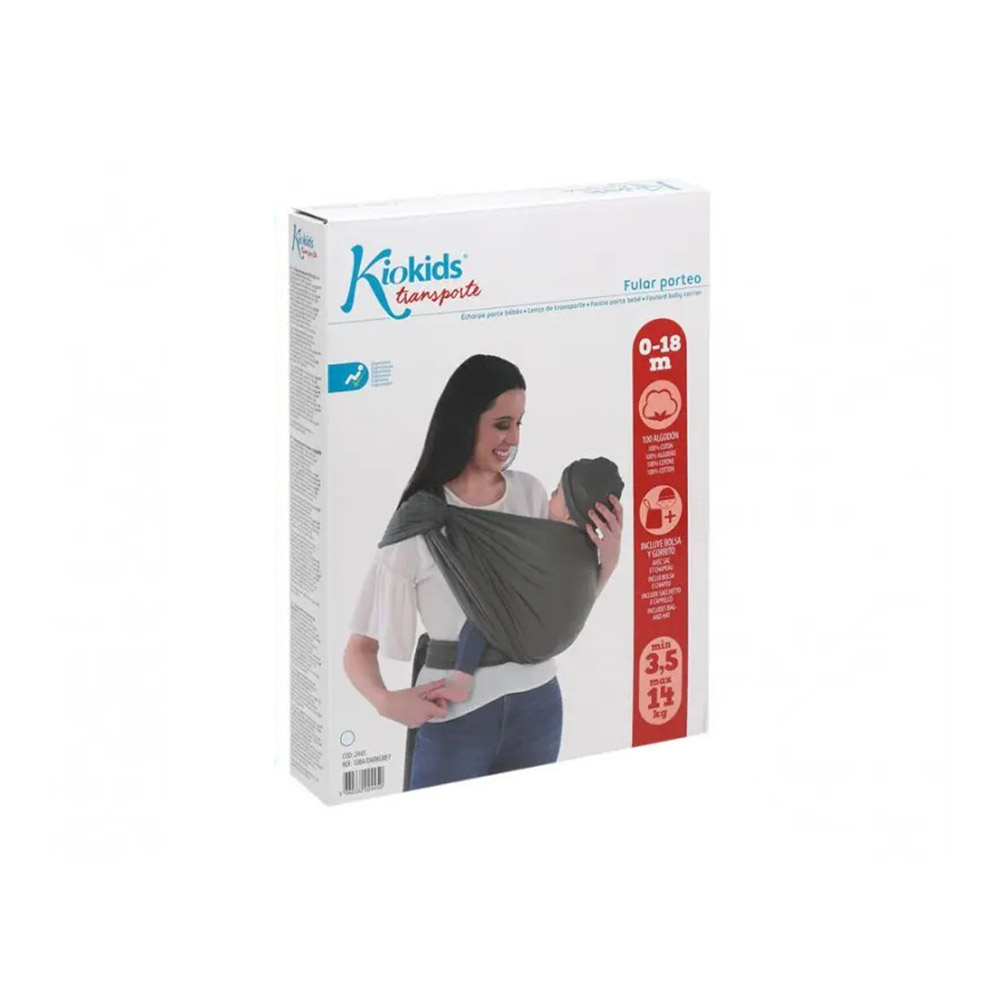 Fular de Porteo con Gorro Gris