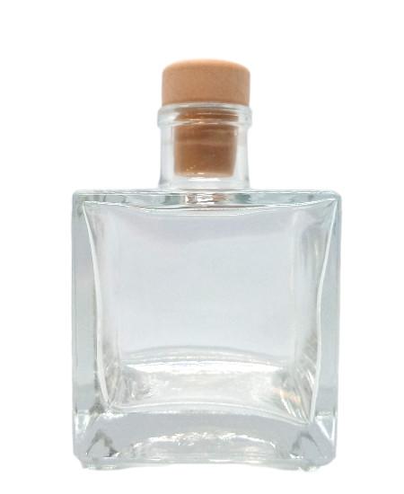 Botella de vidrio Cuadrado Transparente 100 ml - Caja 48 unidades