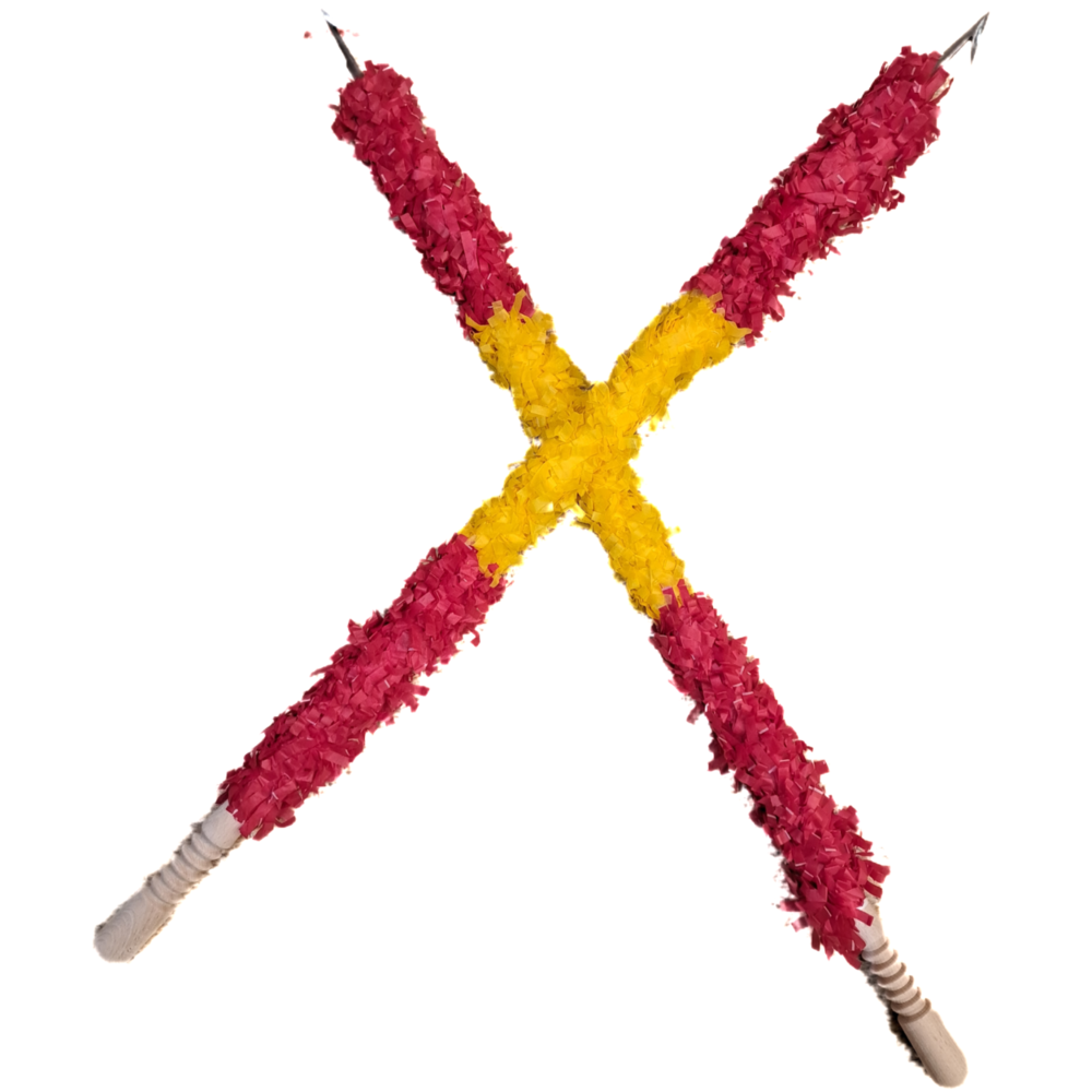 Torneados Yustas Par de banderillas de toros auténticas con los colores de la bandera de España