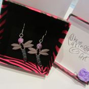 miniatura libélulas morado y azul metálico