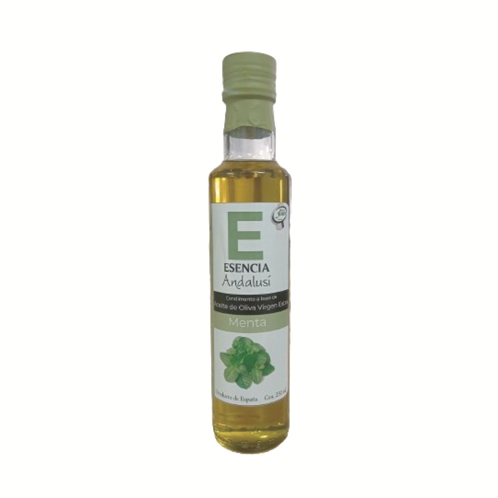 Esencia Andalusí Aceite de Oliva Virgen Extra Aromatizado con Menta y Chocolate 250 ml
