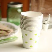miniatura Kit de fiesta vajilla desechable lunares verdes 5