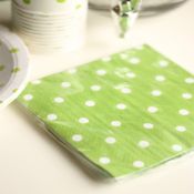 miniatura Kit de fiesta vajilla desechable lunares verdes 6