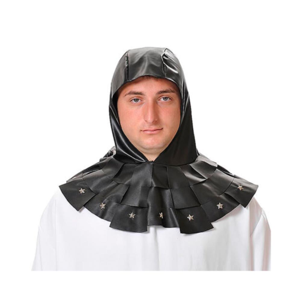 Capucha Cruzado Medieval negra Adulto