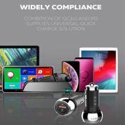 miniatura Cargador USB Dual PD LDNIO C1 para coche, convertidor de carga rápida tipo C QC3.0, 38w