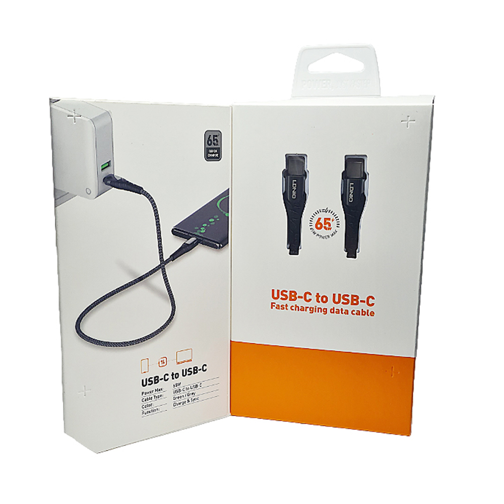 Cable usb-c to usb-c, 65W carga rápida, como laptops, tabletas y teléfonos inteligentes.