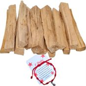 miniatura Palo Santo para Quemar Incienso Natural - Palo Santo 100gr Madera Sagrada Corte Artesanal + Pulsera 
