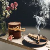 miniatura Palo Santo para Quemar Incienso Natural - Palo Santo 100gr Madera Sagrada Corte Artesanal + Pulsera 
