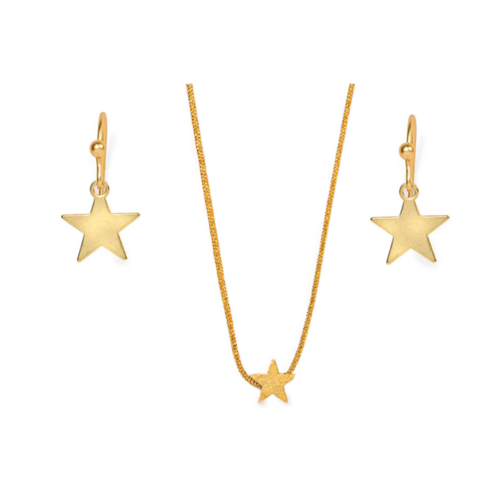Pack collar y pendientes: estrella pequeña