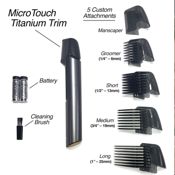 miniatura La Micro Touch Trim incluye 4 peines de corte que te permiten ajustar la longitud del corte según tus necesidades.