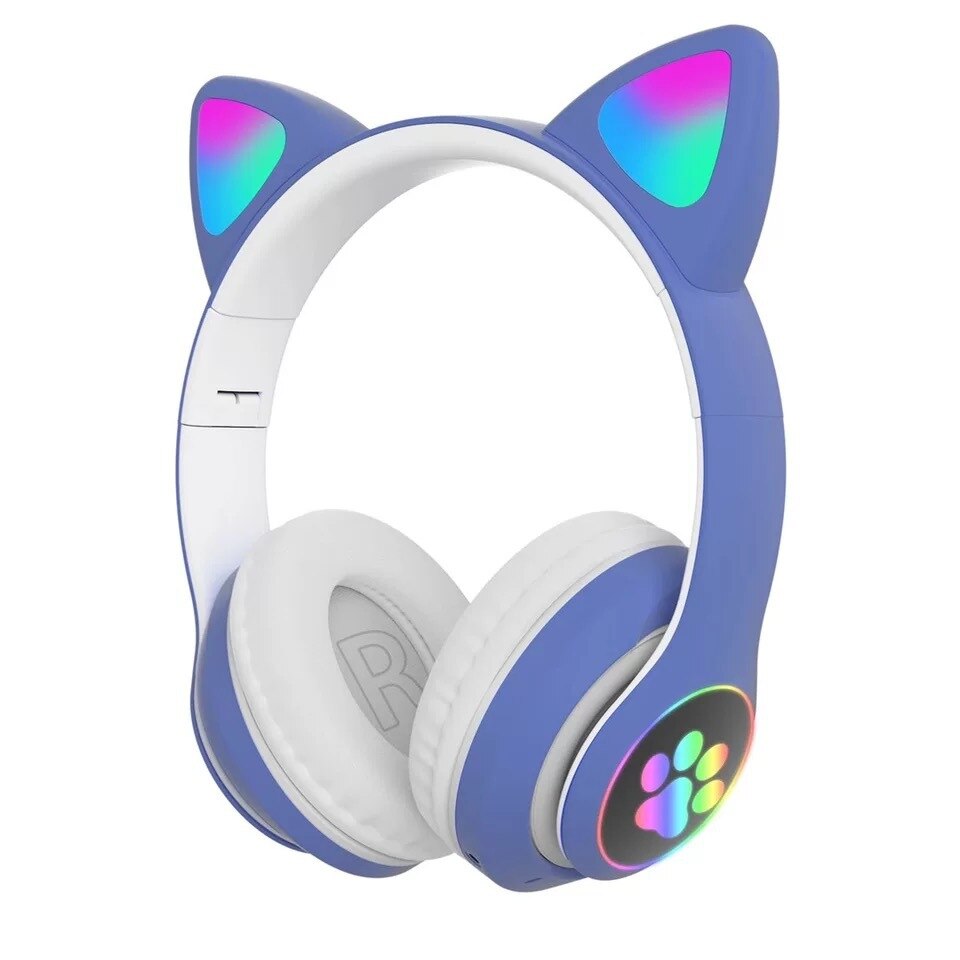 Klack Auriculares  con Orejas de Gato Bluetooth Plegables con Micrófono Klack® - Azul