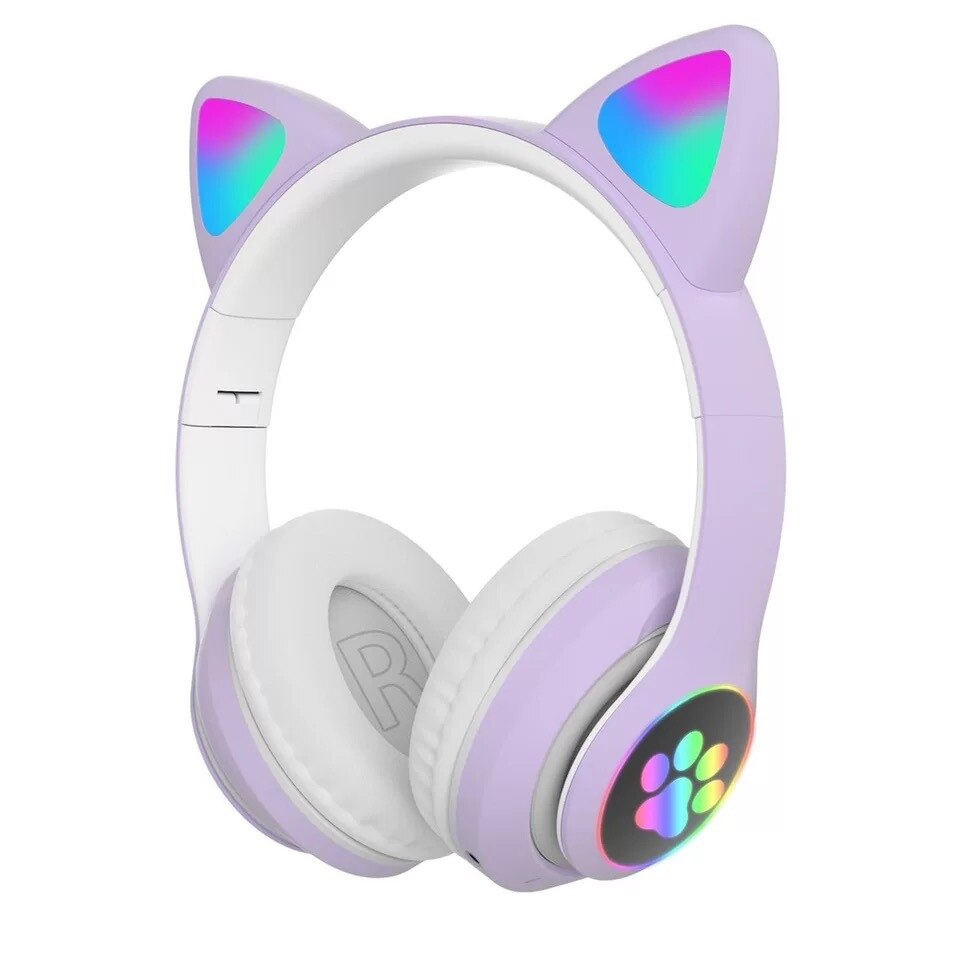 Klack Auriculares  con Orejas de Gato Bluetooth Plegables con Micrófono Klack® - Morado