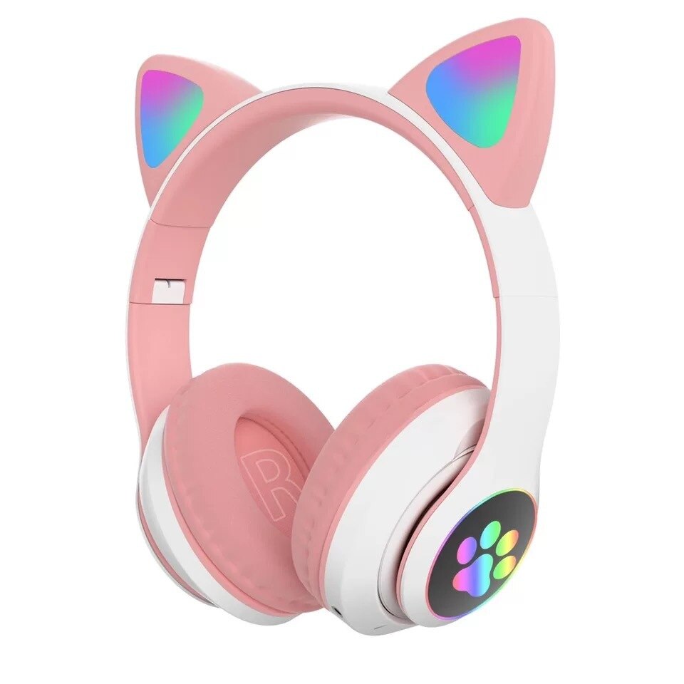 Klack Auriculares  con Orejas de Gato Bluetooth Plegables con Micrófono Klack® - Rosa