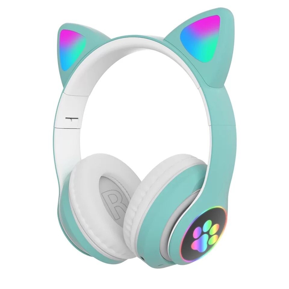 Klack Auriculares  con Orejas de Gato Bluetooth Plegables con Micrófono Klack® - Turquesa