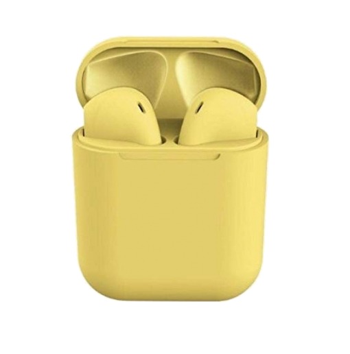 Klack Inpods 12 TWS - Compatible todos teléfonos y dispositivos Bluetooth - Amarillo