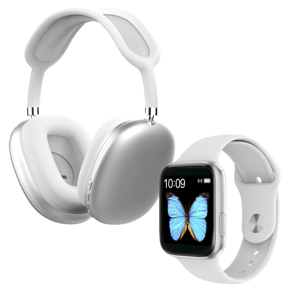 PACK SmartWatch Klack con Auriculares De Diadema Klack Bluetooth - Blanco