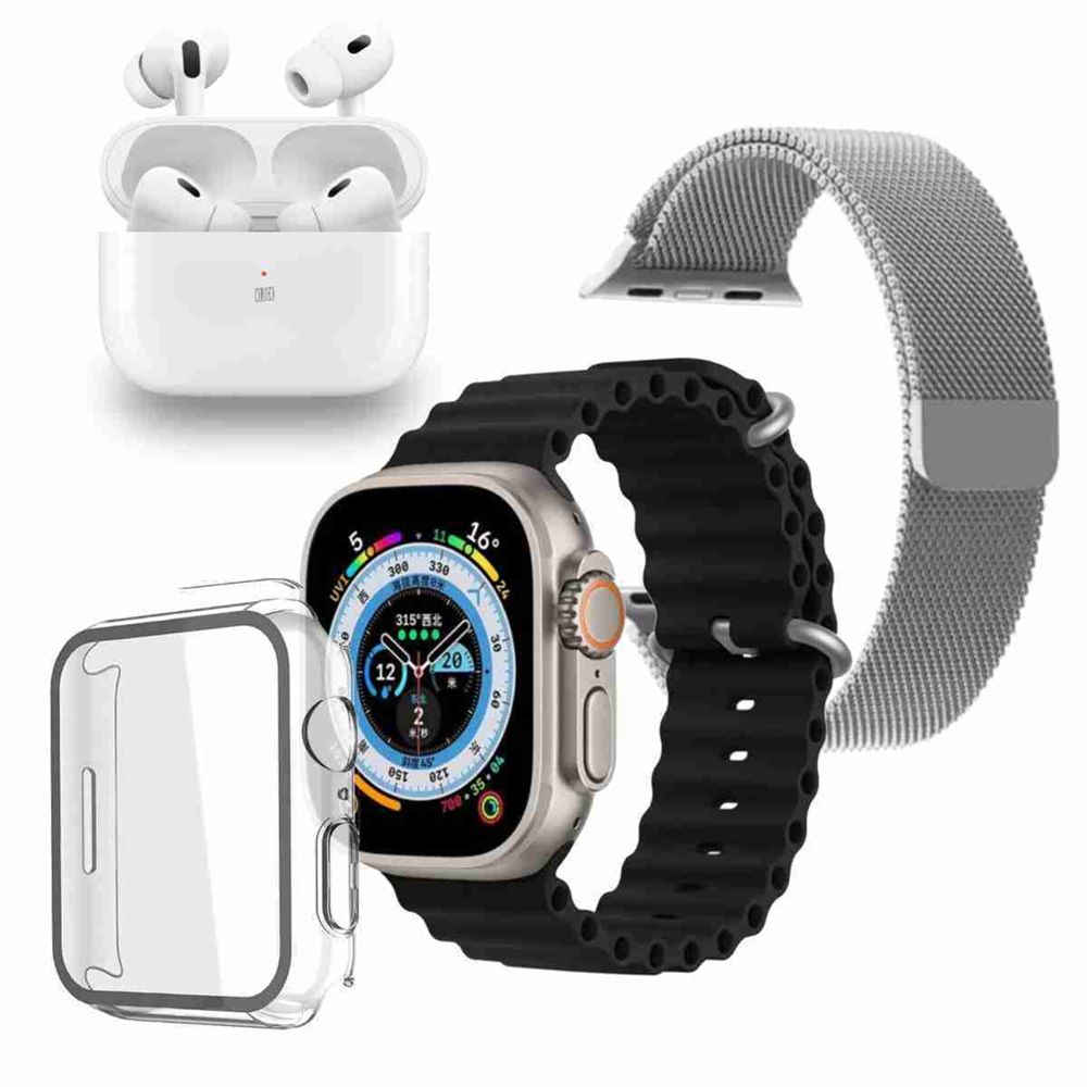 Pack Smartwatch Klack Ultra 9.0 con Auriculares PRO - Negro