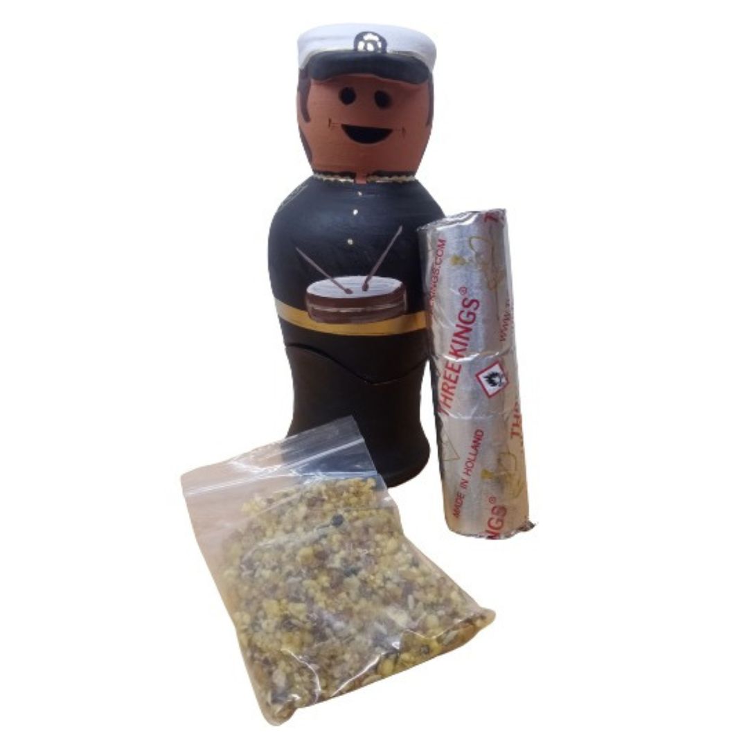 Pack Incienso (Dulce-vainilla)Pastillas Carbon Tres Reyes e Inciensario Musico