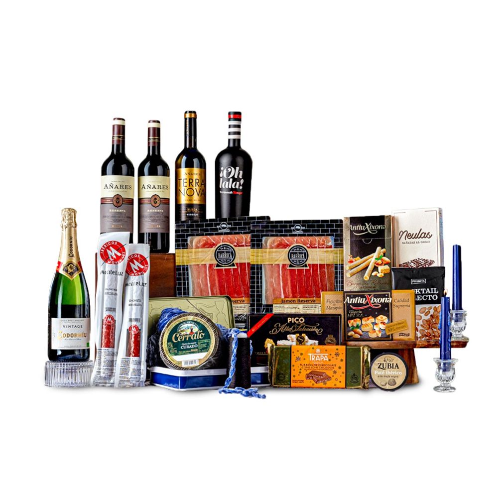 Lote Navideño Ibéricos, Queso Curado y Vinos D.O.