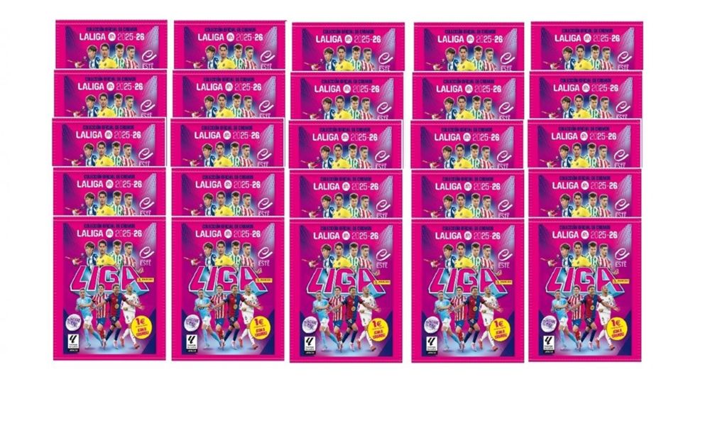 Liga Este 2025 2026 Cuarta edición 5 sobres promocionales y 20 sobres normales Panini